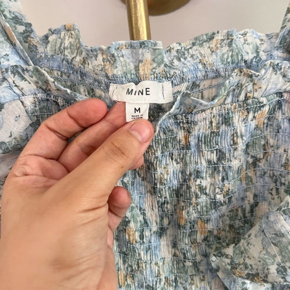 Mine Chic Floral Cottagecore pastel Smocked top M - Picture 2 of 7